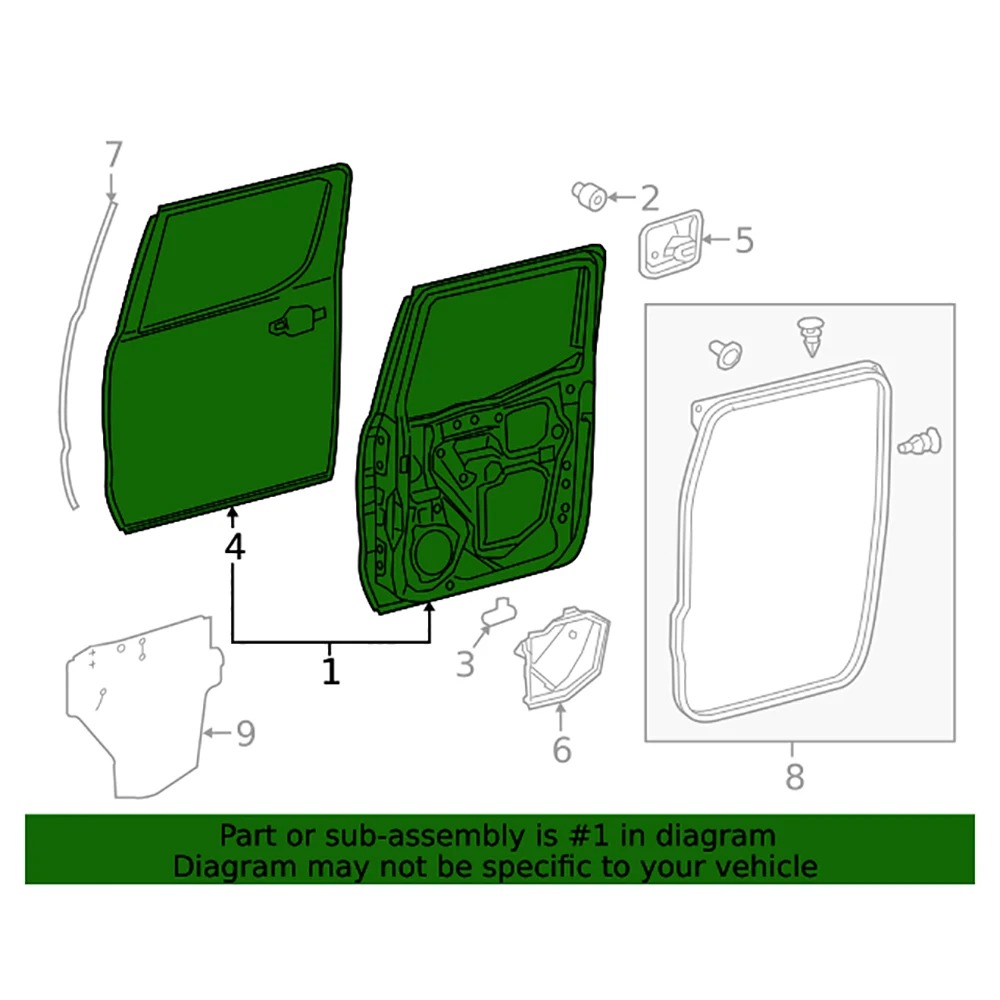 2016 to 2023 Tacoma Hot Selling Replaced Steel Car Rear Doors 67004-04120 67003-04120 6700404120 6700304120